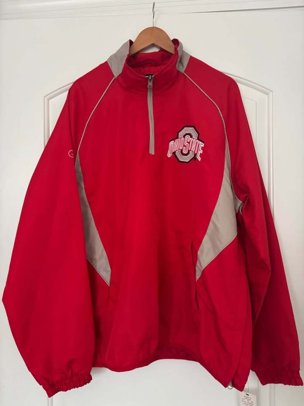 NWT G-III Sports Ohio State Buckeyes 1/4 Zip Pullover Jacket Men's XL Red Gray